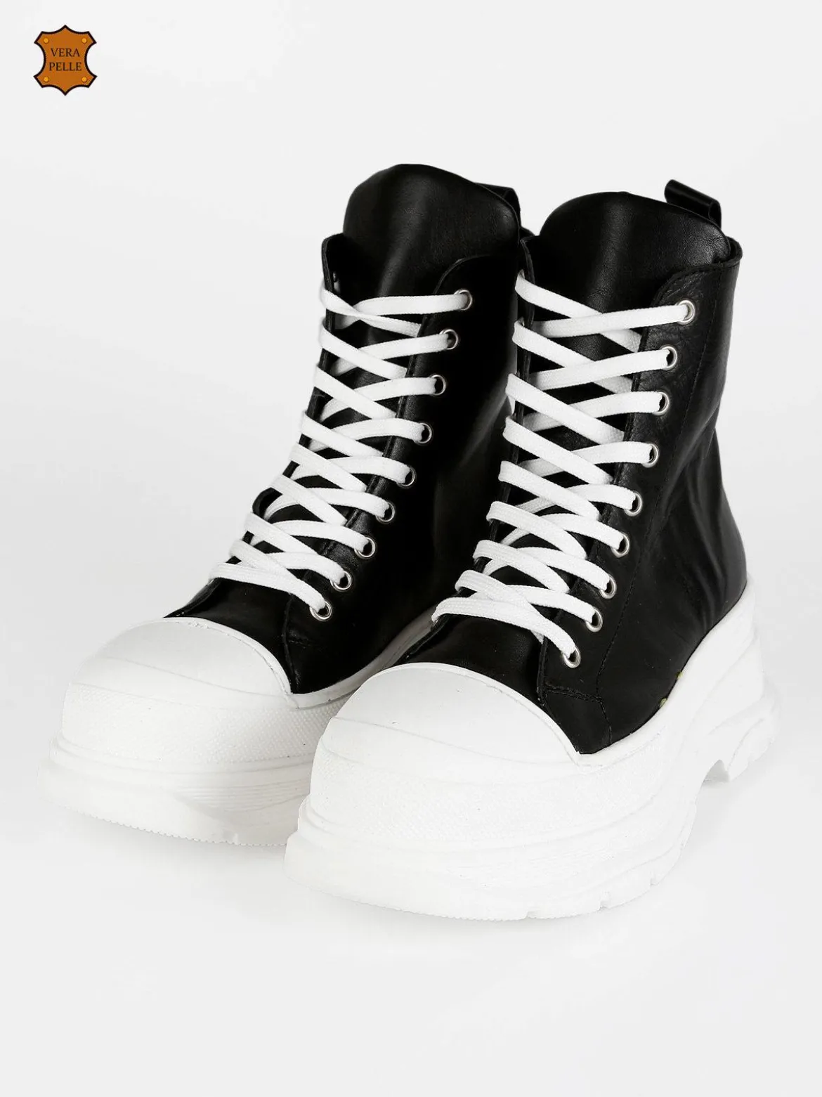 Made In Italy Genny Sneakers alta in pelle con platform