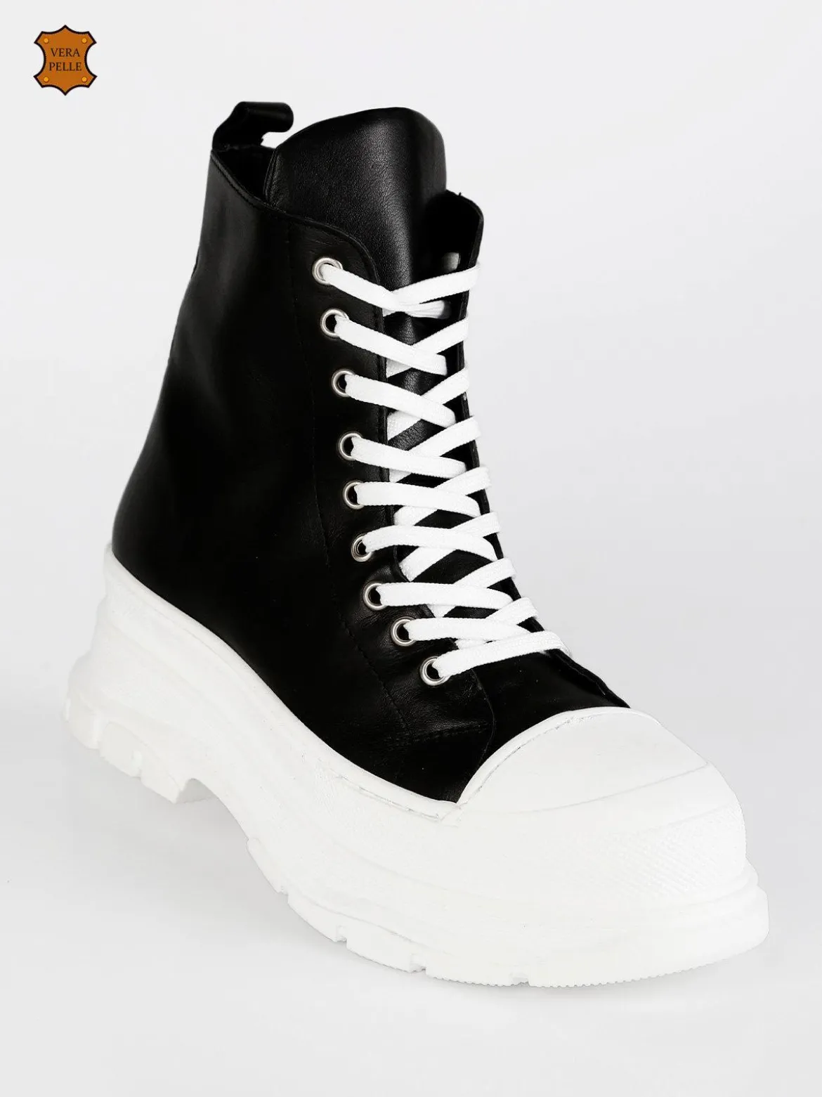 Made In Italy Genny Sneakers alta in pelle con platform