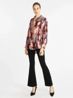 Made In Italy Maxi camicia da donna con stampe