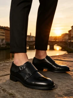 Made In Italy Mocassini in pelle uomo con fibbie