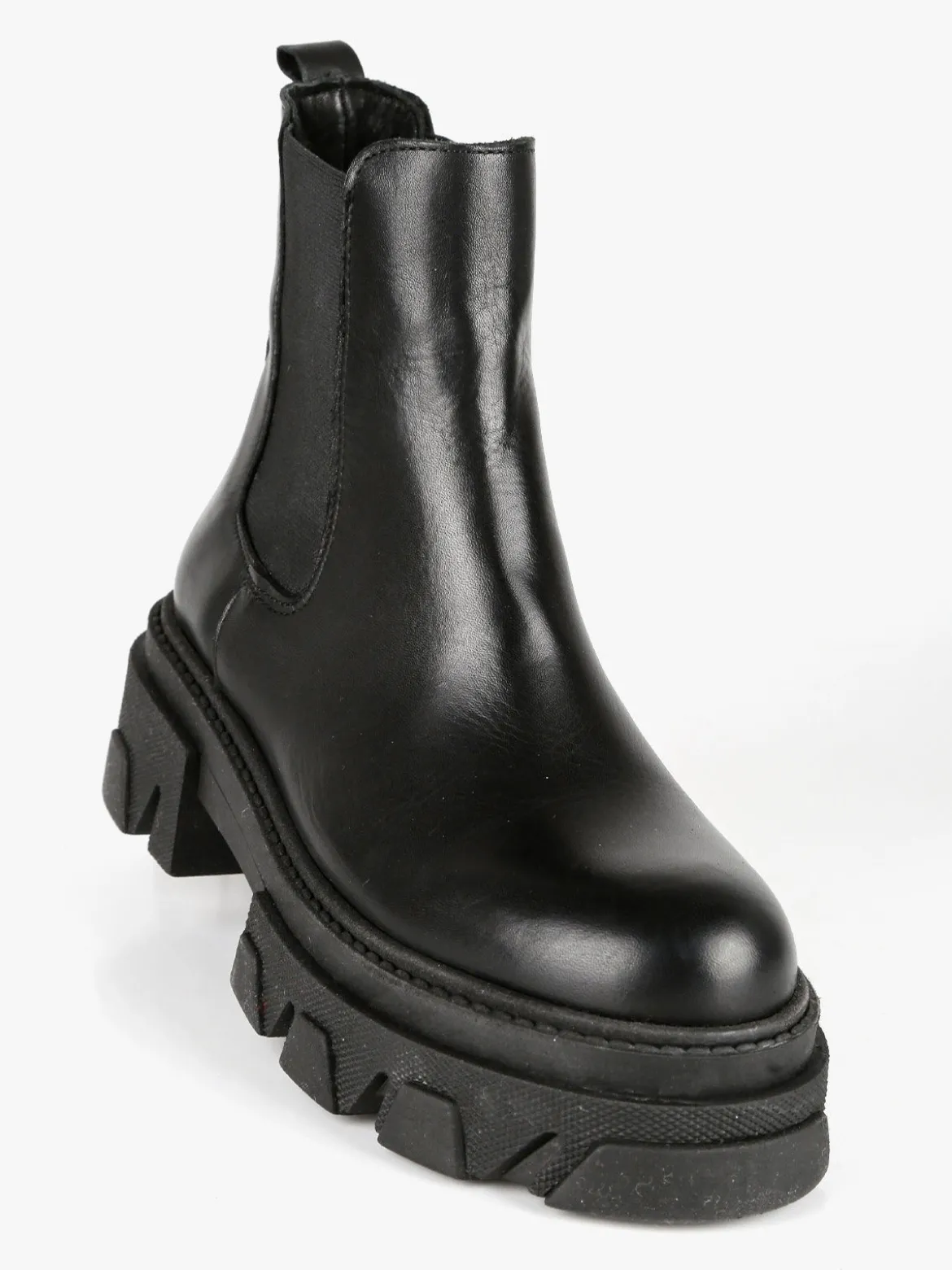 Made In Italy Stivaletti in pelle donna con tacco e plateau