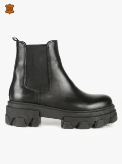 Made In Italy Stivaletti in pelle donna con tacco e plateau