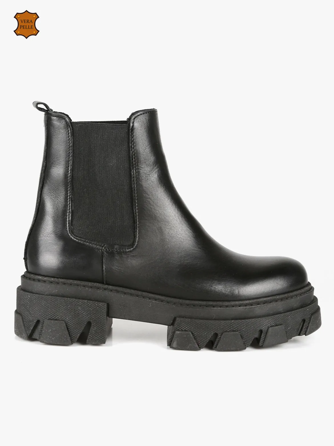 Made In Italy Stivaletti in pelle donna con tacco e plateau