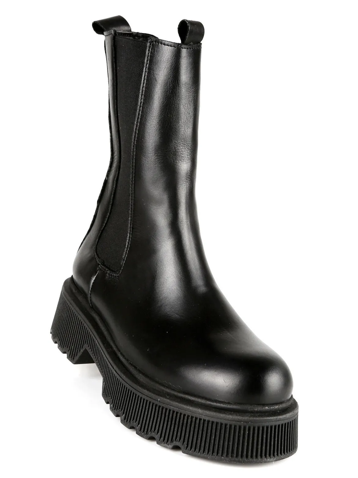 Made In Italy Stivaletti in pelle donna con tacco e plateau