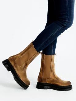 Made In Italy Stivaletti in pelle scamosciata chelsea da donna