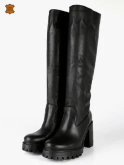 Made In Italy Stivali in pelle donna con tacco