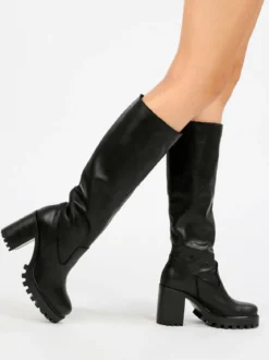 Made In Italy Stivali in pelle donna con tacco