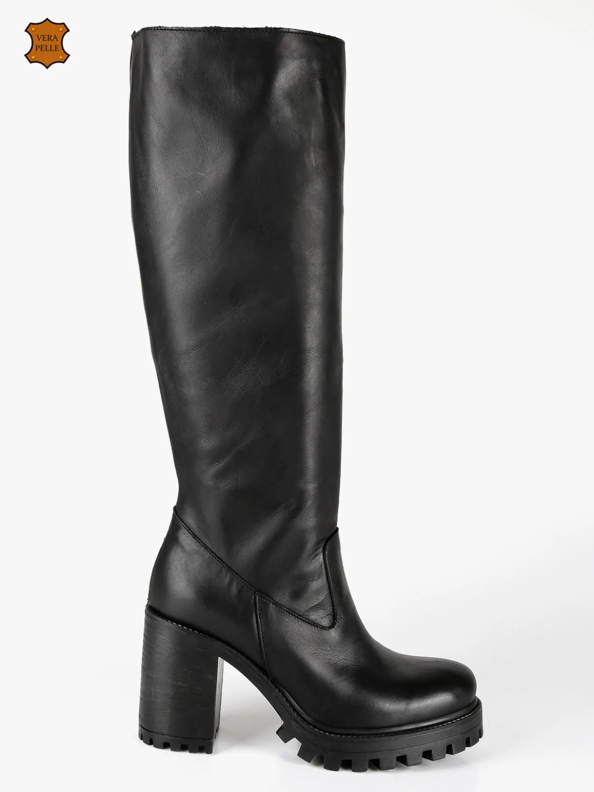 Made In Italy Stivali in pelle donna con tacco