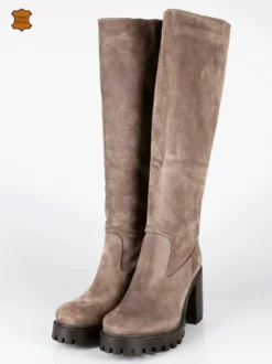 Made In Italy Stivali in pelle scamosciata con tacco da donna