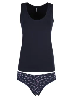 Magic Dream Coordinato donna intimo con top e slip - blu scuro