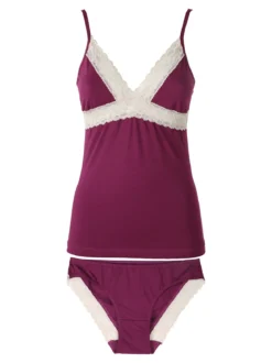 Magic Dream Coordinato intimo donna con ricami in pizzo - porpora