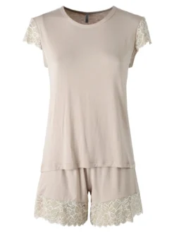 Magic Dream Pigiama corto da donna in fibre di bambù con pizzo - nudo