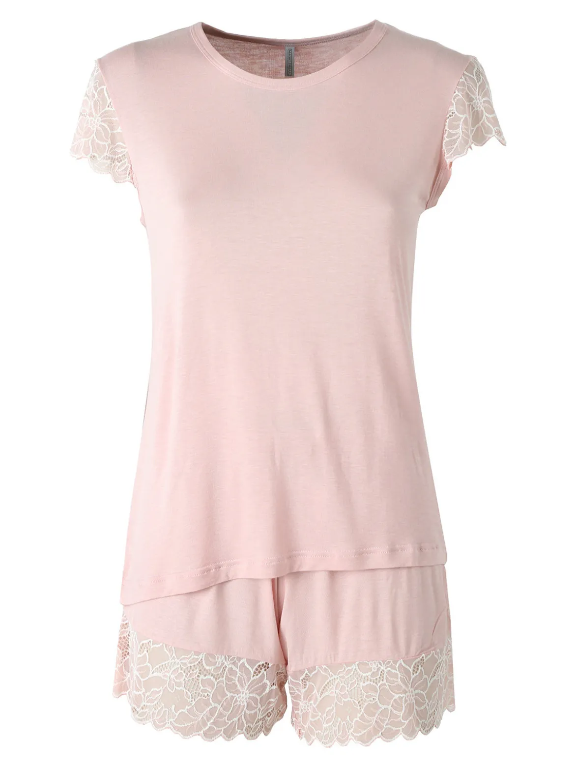 Magic Dream Pigiama corto da donna in fibre di bambù con pizzo - rosa