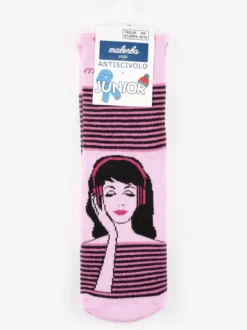 Malerba Calze antiscivolo bambina in caldo cotone con stampe
