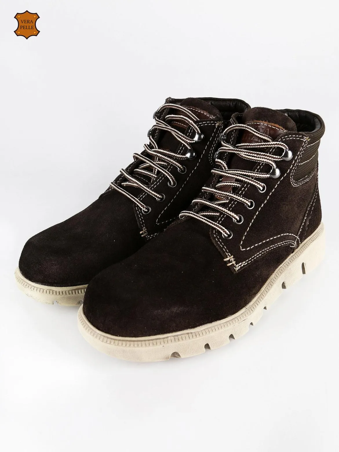 Marina Militare Scarpe alte in pelle scamosciata marrone