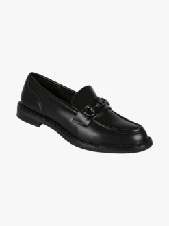 Marina Torres Mocassini donna in ecopelle con tacco basso - nero