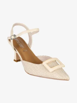 Marina Torres Slingback da donna con cinturino alla caviglia e tacco a rocchetto