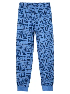 Marvel Spider-Man Pigiama lungo da bambino in cotone con stampe - azzurro