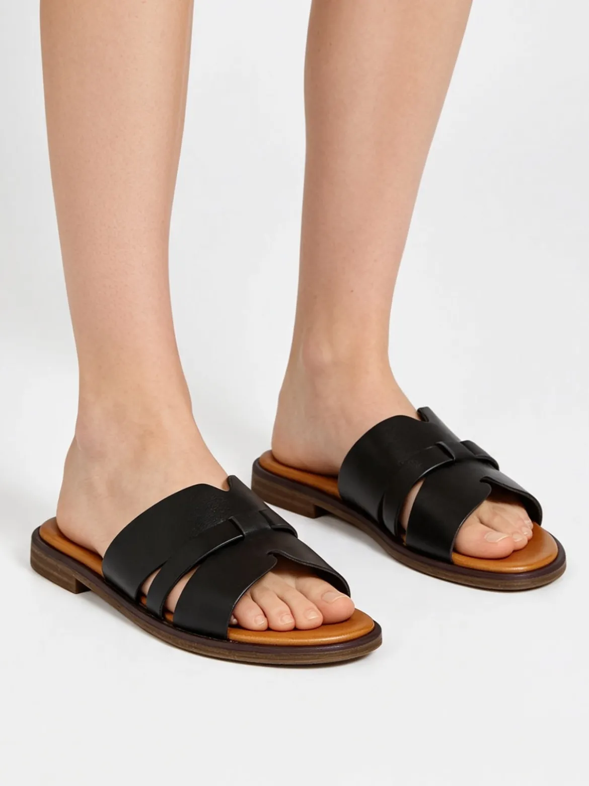 Mary & Co Ciabatte donna estive con fascia a intaglio - nero