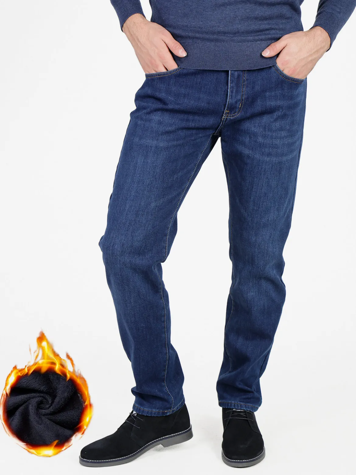 Mastino Jeans da uomo regular fit con interno in pile