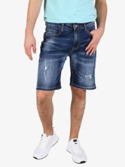 Max & Liu Bermuda da uomo in jeans con strappi