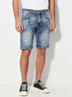 Max & Liu Bermuda in jeans da uomo con strappi