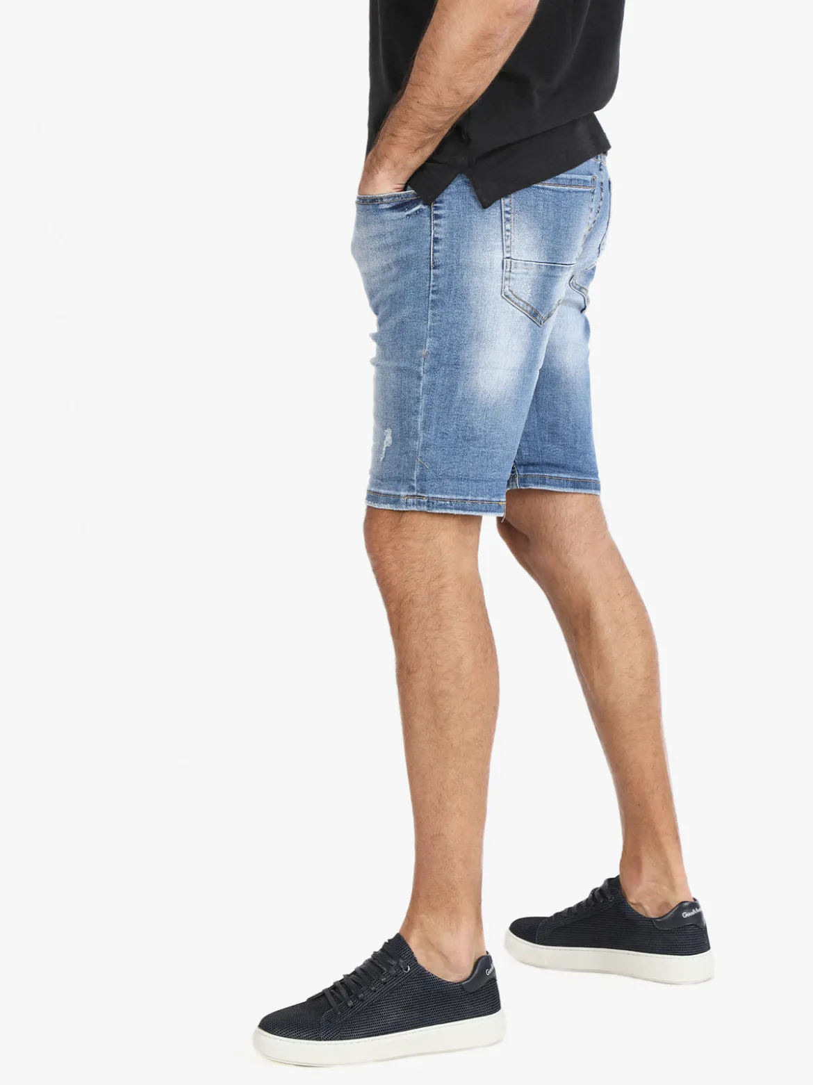 Max & Liu Bermuda uomo in jeans con strappi