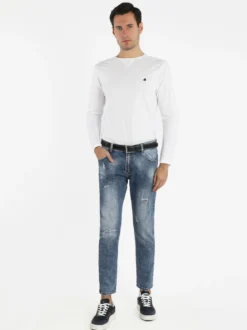 Max & Liu Jeans da uomo slim fit con strappi