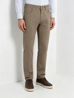Max & Liu Pantaloni casual da uomo in cotone taglie grandi - marrone
