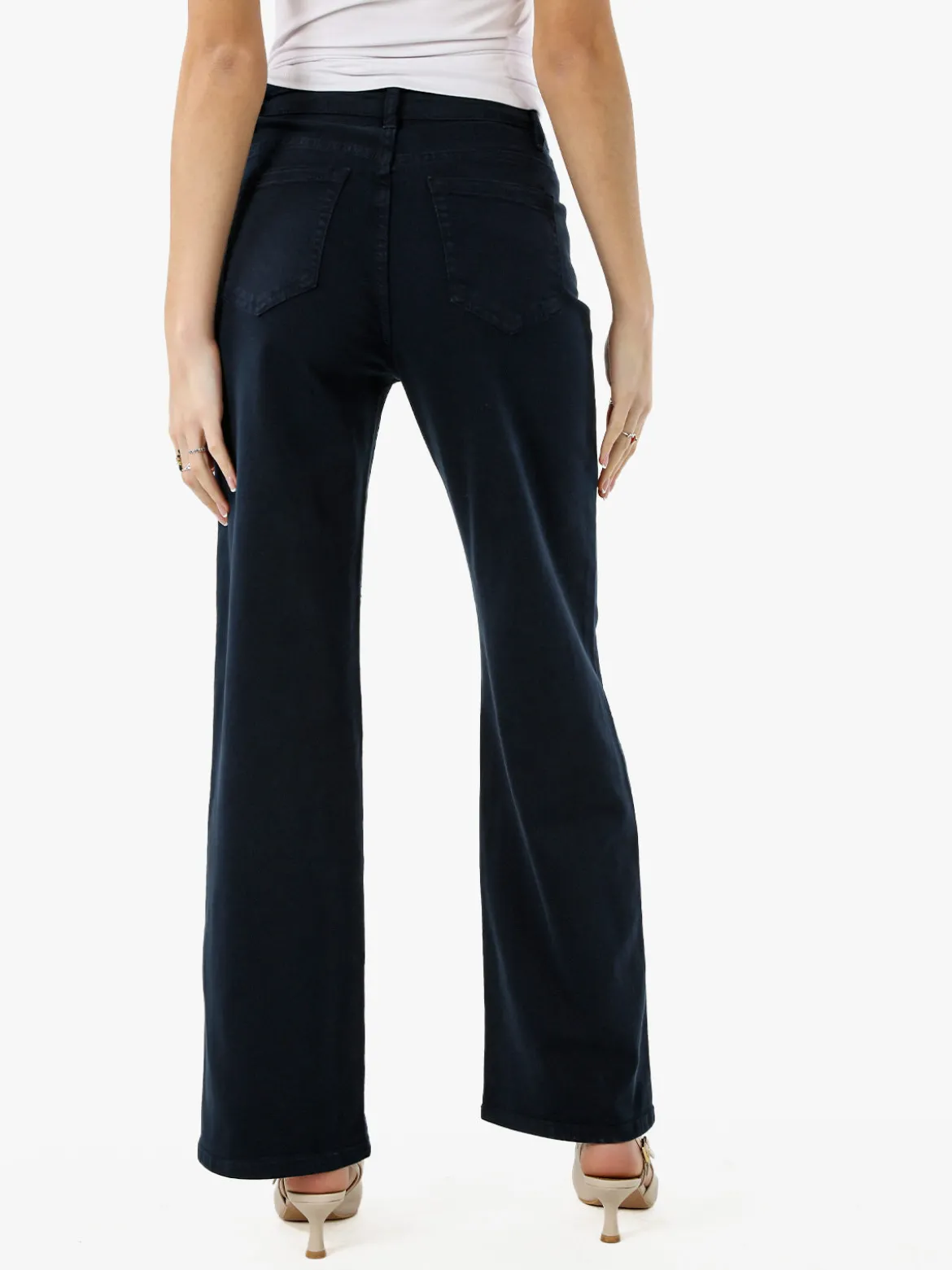 Max & Liu Pantaloni donna jeans a gamba larga - blu scuro