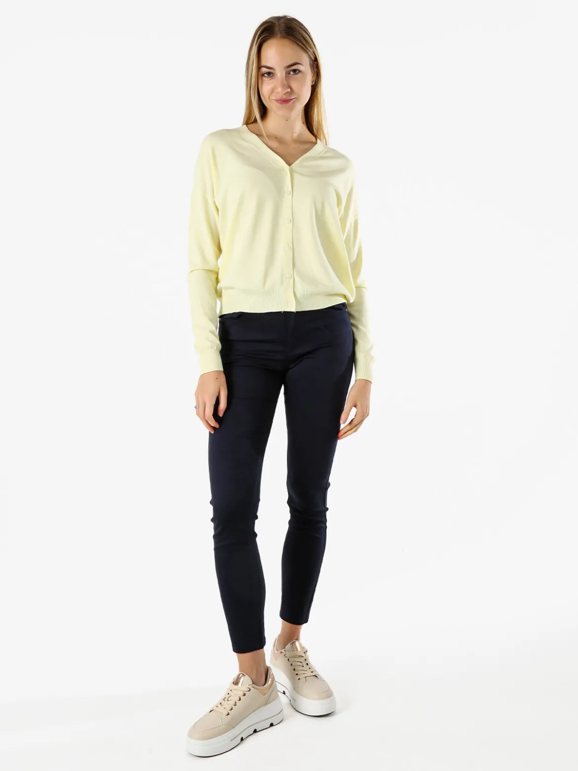 Max & Liu Pantaloni donna push-up - blu scuro