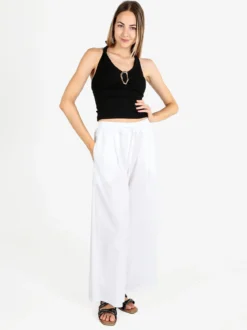 Maya Pantaloni donna a gamba larga in cotone
