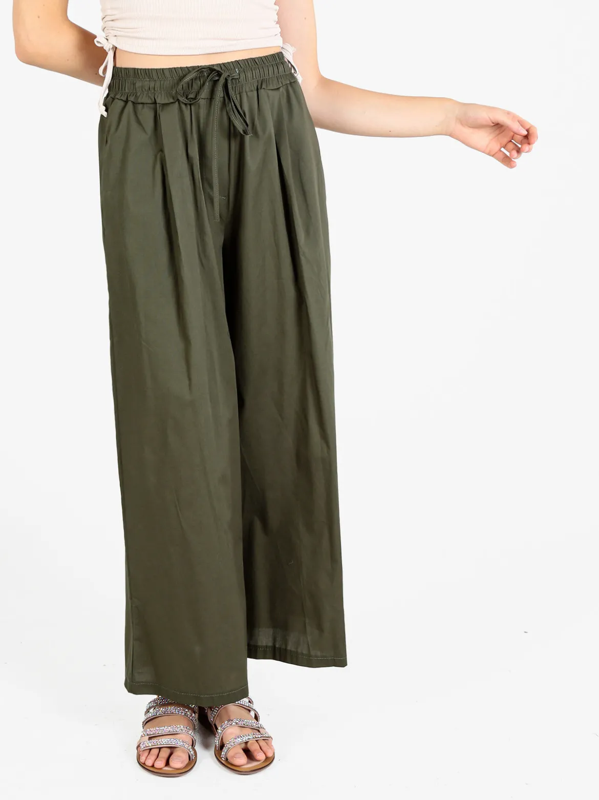 Maya Pantaloni donna a gamba larga in cotone
