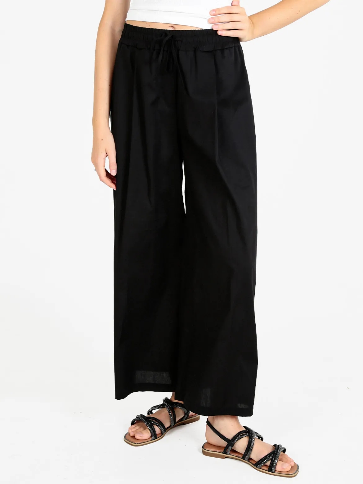 Maya Pantaloni donna a gamba larga in cotone