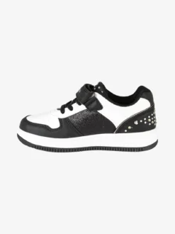 Melania Sneakers bicolore da bambina con strass e cinturino a strappo