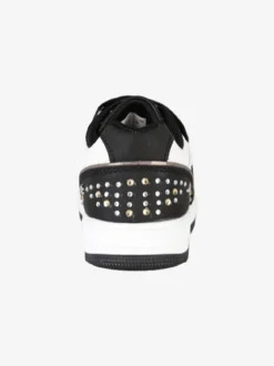 Melania Sneakers bicolore da bambina con strass e cinturino a strappo