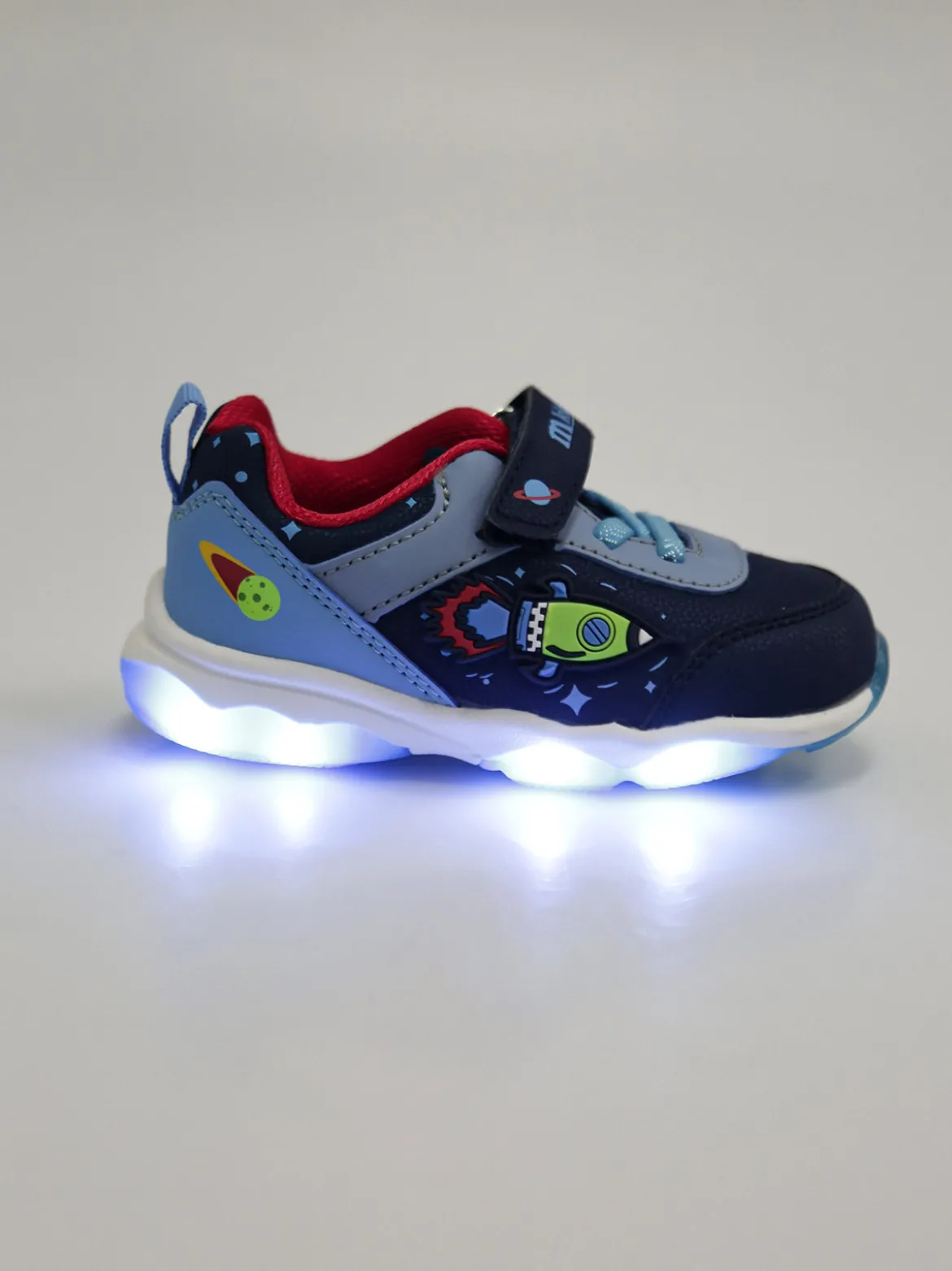 Melania Sneakers da bambino con luci e cintuino a strappo