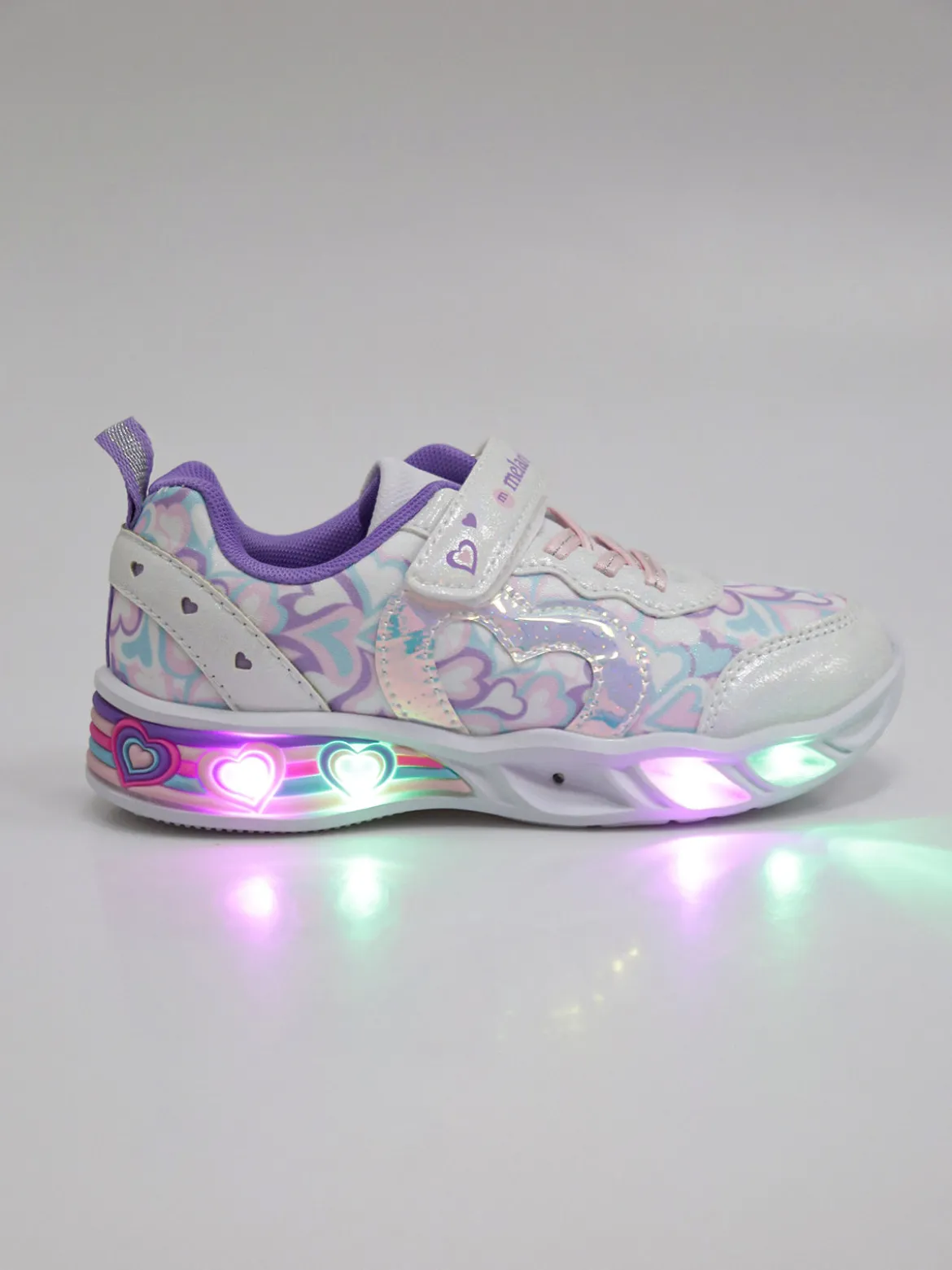 Melania Sneakers da ragazza con luci e cinturino a strappo
