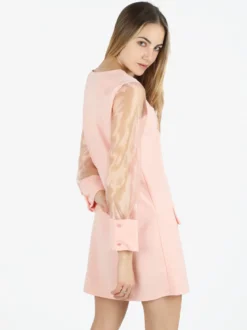 Melitea Abito girocollo da donna con maniche in tulle