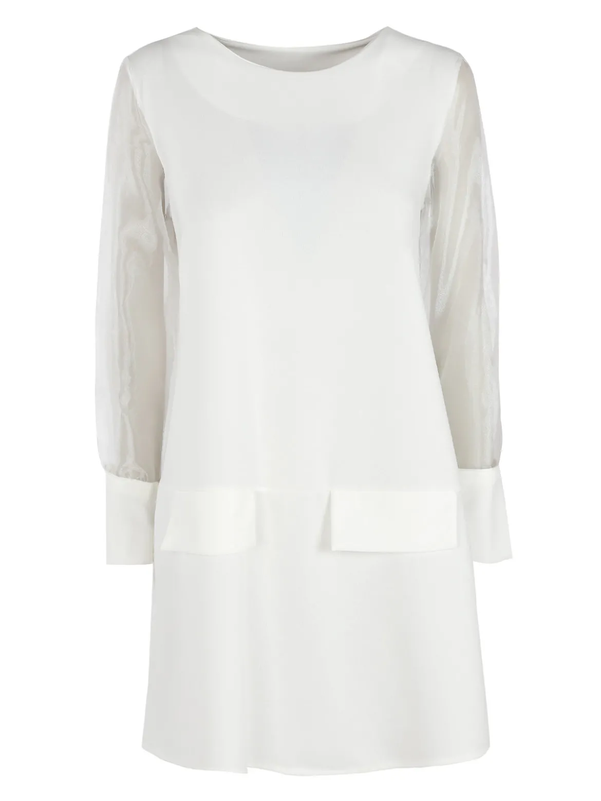 Melitea Abito girocollo da donna con maniche in tulle