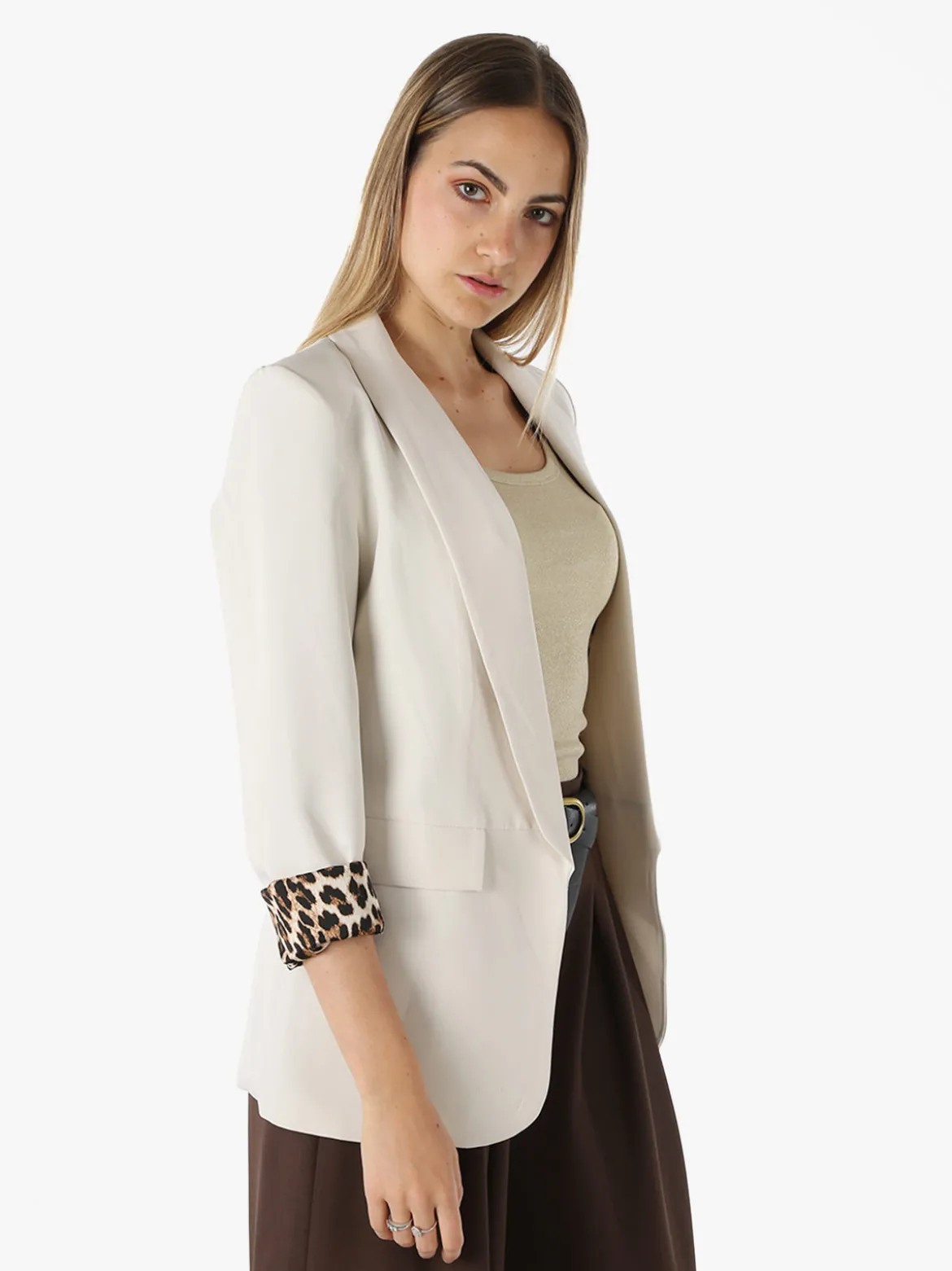 Melitea Blazer donna aperto - beige