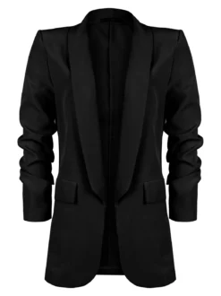 Melitea Blazer donna aperto con maniche arricciate