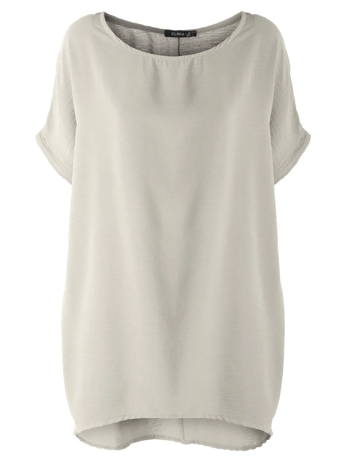 Melitea Maxi blusa da donna a maniche corte - beige