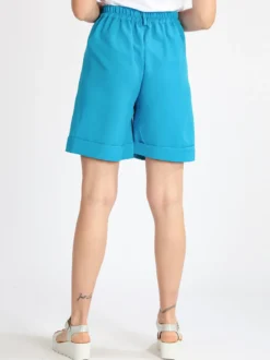 Melitea Shorts donna a vita alta con risvolto