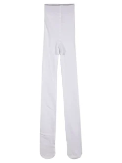 Meritex Collant da bambina in maglia caldo cotone - bianco