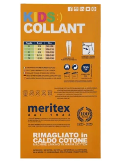Meritex Collant da bambina in maglia caldo cotone - panna
