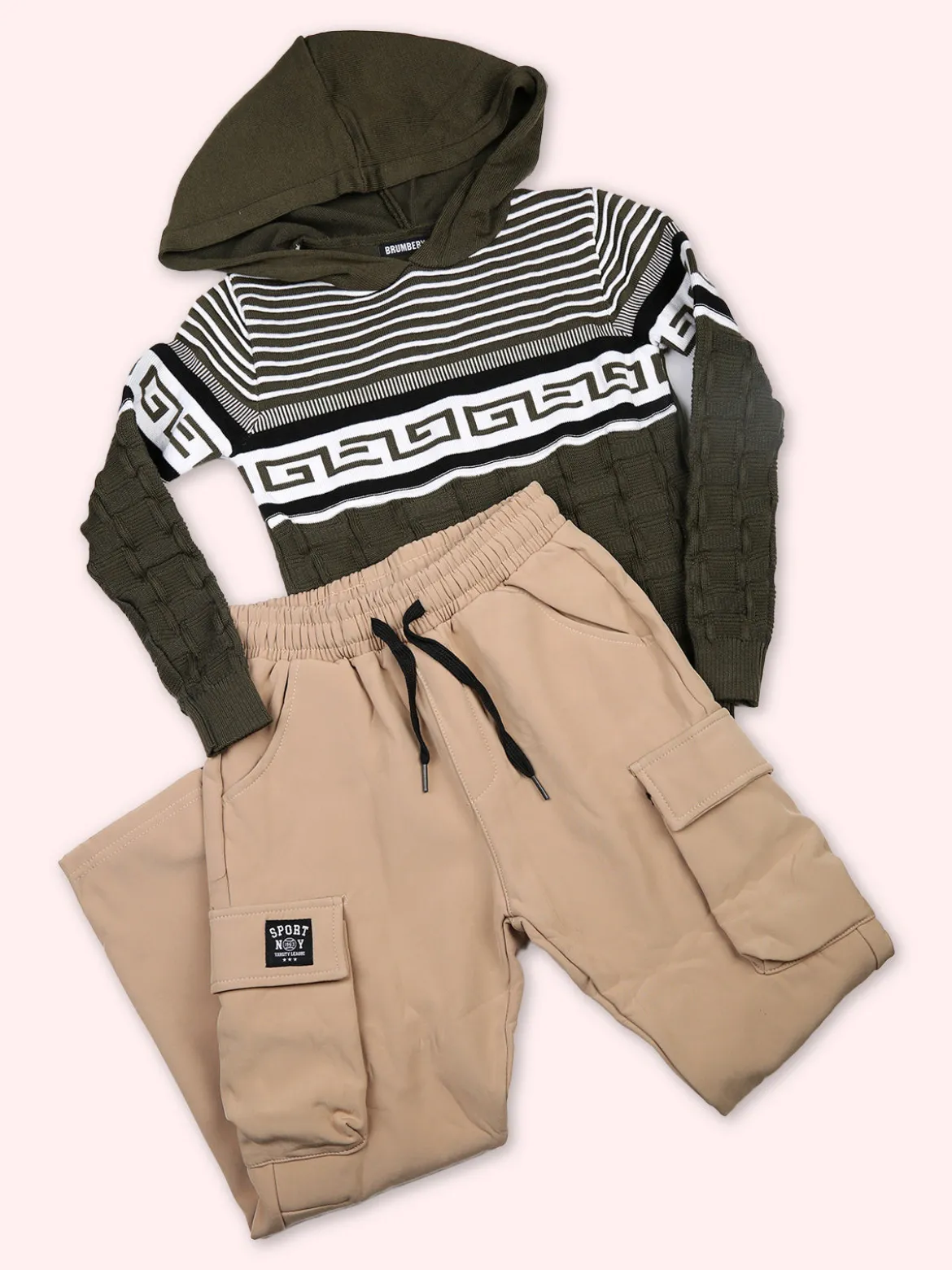 Mg Fashion Studio Pantaloni da ragazzo cargo con interno in pile - khaki