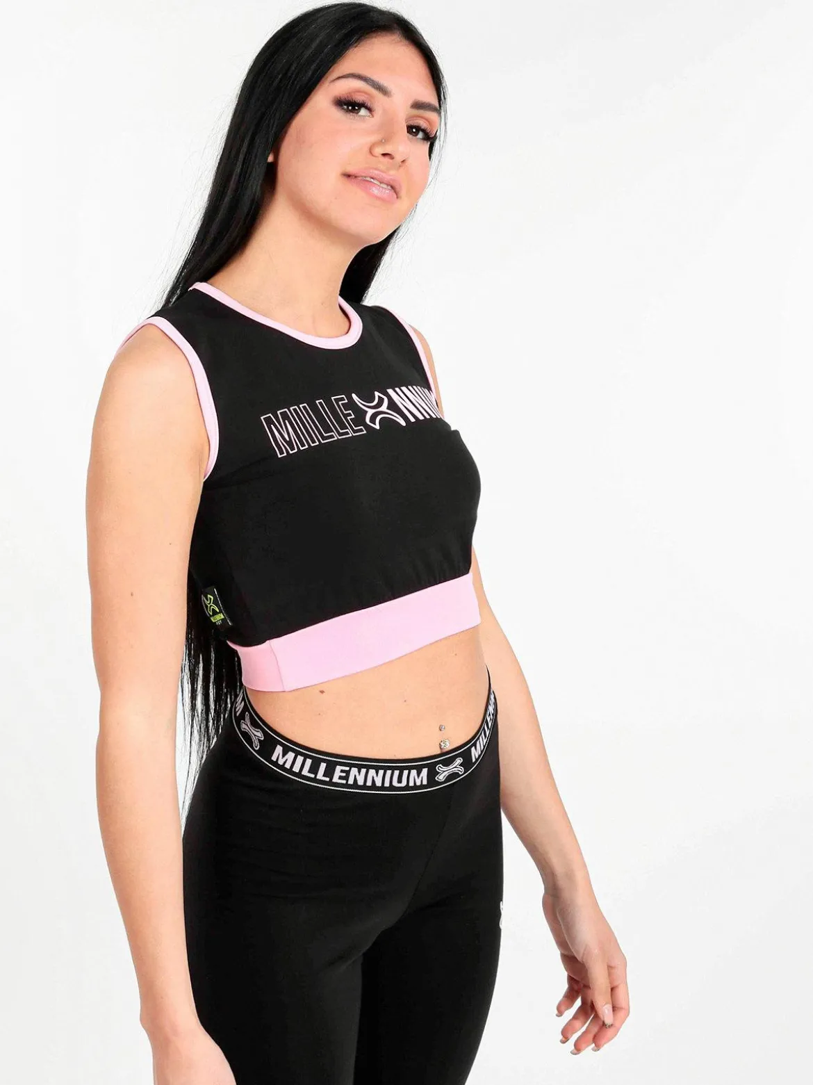 Millennium Top sportivo donna con stampa scritta