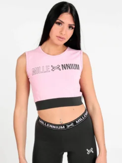 Millennium Top sportivo donna con stampa scritta