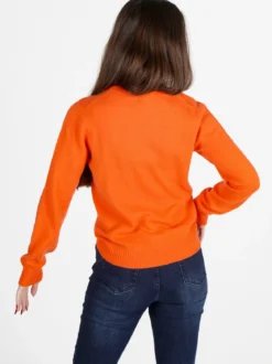 Mimoii Maglione girocollo da donna in misto lana e cashemere